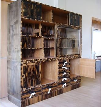 職人さん手作り茶箪笥 Amazon｜山形県名産品 高級家具 手作り黒柿和茶箪笥｜食器棚